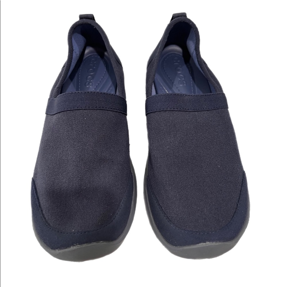 Crocs canvas slip on loafers